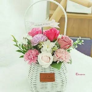 스승의날 바구니 카네이션 비누꽃 선물용def681