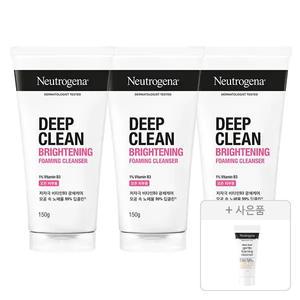 뉴트로지나 NEW 딥클린 브라이트닝 포밍 클렌저 150g, 3개+증정(젠틀폼 클렌저 10g, 1개)