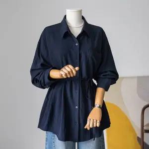 (안나앤플러스) 레이지 스트랩 블라우스[셔츠EDM69] 빅사이즈