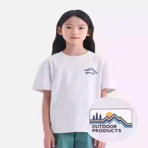 [아웃도어 프로덕츠 키즈]에센셜 파노라마 반팔티셔츠 (멜란지 화이트) OD262ISS04_MWH