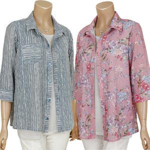 엄마옷 가디건 조끼 쉬폰 망사 블라우스 여름 중년여성 할머니옷 빅사이즈 주름 플리츠 60대 70대 80대