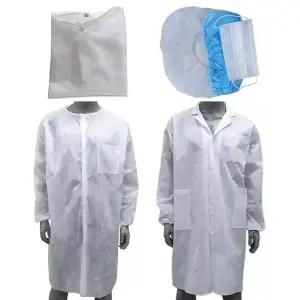 일회용 위생 가운 견학 방문자 실험복 세트 위생복 방문