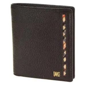 [롯데백화점]닥스 액세서리 [선물포장/쇼핑백동봉] 다크브라운 가죽 골드로고 중지갑 DBWA2F913W3