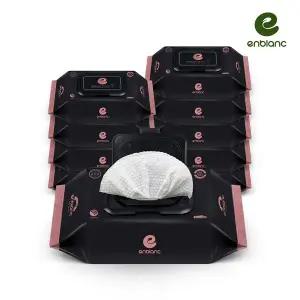 [앙블랑][78평량 생분해] 앙블랑 아기물티슈 세이프 블랙 캡형 70매X10팩 N-BC10