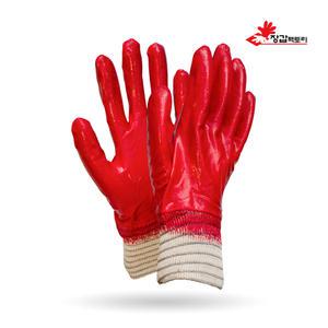 송학 선인장 장갑 100켤레 온코팅장갑 깔깔이 메리야스 적색 완코팅 32G