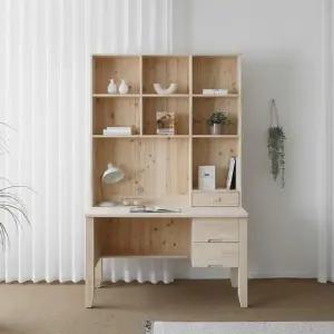 편백 H형 책상 우측 책꽂이 세트 1300