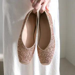 [분홍코끼리] 선샤인 글리터 골드 플랫(2cm)