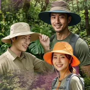 Fuerza 정글모 사파리모 등산모자 여름 낚시 남자모자 여성벙거지 망사 얼굴보호 자외선차단