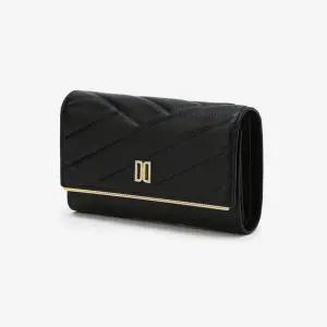 [닥스](강남점)DCWA3E419BK [CARLISLE MODERN] 블랙 칼라일 패턴 골드 DD로고 소가죽 중지갑