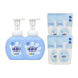세균아꼼짝마 버블 핸드워시 용기 레몬, 250ml, 2개 + 리필, 200ml, 4개