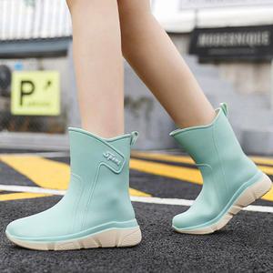 논슬립 경량 미들 레인부츠 컬러 여성 장화 장마 방수화 숏부츠 슈즈