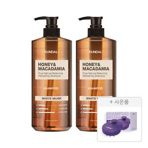 쿤달 네이처 샴푸 화이트머스크 1058ml, 2개+증정(스칼프 마사지 샴푸 브러쉬, 1개)