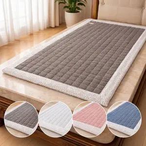 [더담고]부드러운 눈꽃 돌침대 매트 ( 겨울 극세사 패드 흙침대 침실 거실 1인용 싱글 침대패드 )