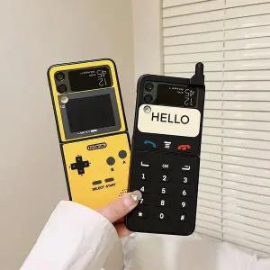 유니블링 갤럭시 z플립 3 4 5 6 7 복고 레트로 폰 하드 케이스