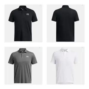 [언더아머](대전신세계)1386608 블랙 그레이 화이트 3컬러 UA 아이콘 남성 폴로티셔츠 카라 골프 티셔츠
