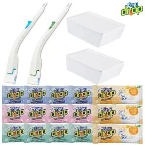 이지드롭 시즌3 변기클리너 192회분 세트 (핸들2개,케이스2개,클리너 리필 15팩, 추가 12회분)