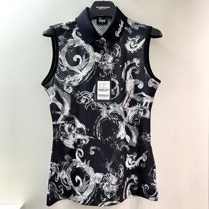 [행복한백화점][파사디]프린트 민소매 카라 티셔츠 블랙 여성 P25MTL183M