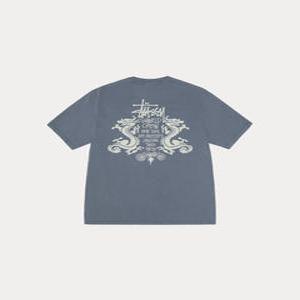 스투시 더블 드래곤 피그먼트 다이드 반팔 티셔츠 네이비 1905113