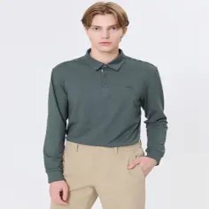 닥스 골프 남성 24FW [가격인하][스테디셀러]레터 로고 솔리드 긴발폴로티셔츠 (GREEN) WGTS4D101E2