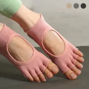 필라테스 요가 양말 논슬립 미끄럼방지 오픈 토삭스 실리콘 발가락양말 여성 홈트 스포츠 플라잉 발목 덧신