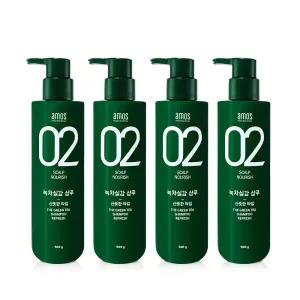 아모스 녹차실감 샴푸액 지성타입 500ml 4개_B