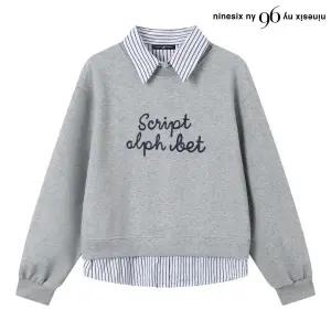 [롯데백화점]르샵. 스트라이프 카라 셔츠 레이어드 맨투맨 (NP3LW019L0)