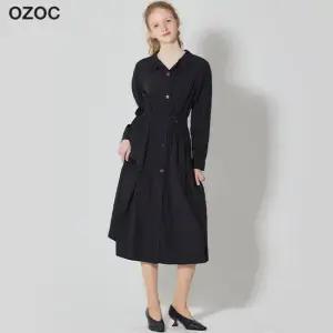 오조크 D링 벨트 장식 셔츠형 원피스