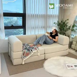 우아미가구 콜모 3인용 접이식 모듈 패브릭 좌식 침대같은 소파베드