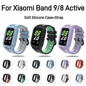 Xiaomi miband 9 용 소프트 케이스 스포츠 스트랩 Redmi 3 TPU 팔찌 correa 8active 실리콘 시계 밴드