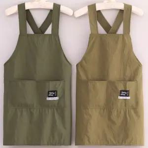 주방 식당 카페 공방 깔끔 디자인 앞 주머니 스트랩 앞치마