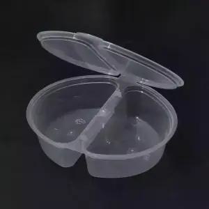 원터치 일체형 소스컵 100ml 4온스 2칸 400개 BOX 반찬 케이스 반반 용기