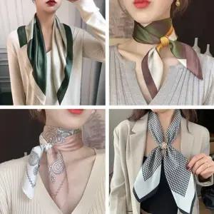 [룽스]손수건 쁘띠스카프 머플러 간절기 사각 목도리 4종