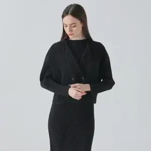 [요이츠](택가 213000원)[요이츠] 더블 숄 카라 플리츠 가디건 자켓_YK02WNPJK11
