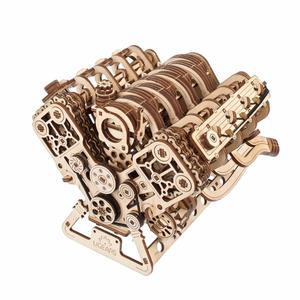 UGEARS V8 엔진 모델 키트 - 성인용 3D 나무 퍼즐, 퍼즐 키트,