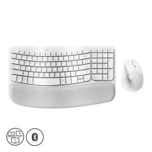 로지텍 Wave Keys LIFT VERTICAL Combo 무선 키보드 마우스 세트 (오프화이트)