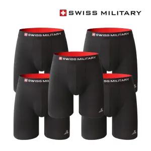 스위스밀리터리 남자팬티 롱 드로즈 속옷/ 블랙 [5개]