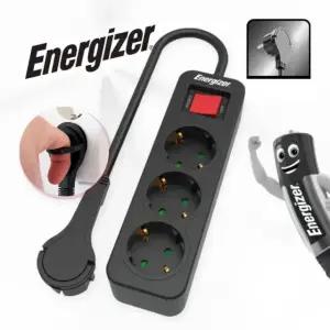 에너자이저 멀티탭 과부하차단 3680W 고용량 납작 콘센트 대용량 / 블랙 3구 2m