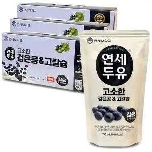 연세두유 고소한 검은콩&고칼슘 두유 파우치 190ml 60팩 / 칼슘, 시니어