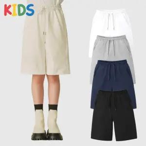 아동 하프 웜 와이드 반바지 키즈 트레이닝 밴딩 팬츠