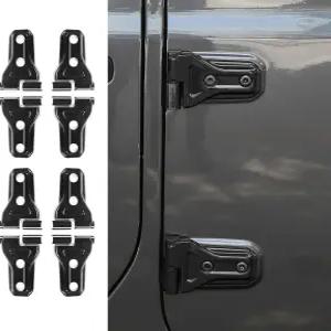 RT-TCZ 지프 랭글러 JL JLU 4도어 글래디에이터 JT 2018-2024 도어 힌지 커버 트림 블랙 ABS 플라스틱 표면