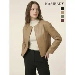 시크릿시즌오프 카시바디 미니멀 노카라 양가죽 자켓1190739