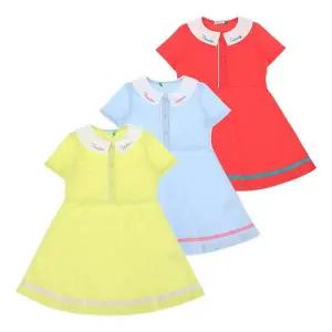 [베네통키즈](의정부점)QAOP12631-피케 플레어 카라 원피스