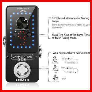 페달 Lekato 기타 효과 루퍼 부품 루프 스위처 음악 악기 True Bypass 9 슬롯 웨이브 레코드 40 분 F/s