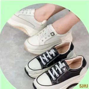 The Stella	SM5180 하이업 데이즈 밴딩 여성 스니커즈/블랙 베이지/키높이 캐주얼 여성화 매력있는 밴딩끈 캐주얼 다양한 활동 모던 디자인 편하게 신는 슈즈