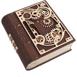 UGEARS 비밀 책 3D 나무 뇌 공예 DIY 상자, - 티저 모델 선물 키트 키트, 퍼즐 취미 빌드 기계식 세트 퍼즐,