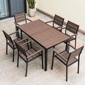 야외테이블세트 6인용 카페 테라스 옥외 체어 세트 테이블