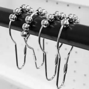 구슬 커튼 고리 스테인리스 클립 구슬 커튼 고리 집게형 부자재 메탈 간편 샤워봉 욕실 주방 행거