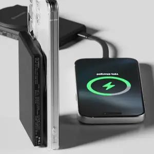 [신지모루] Qi2 초고속 슬림 맥세이프 보조배터리 발열차단 오반고 M 슬림팩 5,000mah C타입