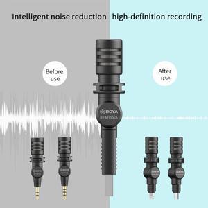 호환 BOYA BY-M100 유선 마이크 플러그 앤 플레이 아이폰 안드로이드 카메라 PC 라이브 스트리밍 Vlog용 휴