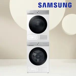 삼성 1등급 AI 비스포크 13kg + 10kg 워시타워 세탁기 건조기 세트 WW13BB844DGH+DV10BB8440GH 설치포함